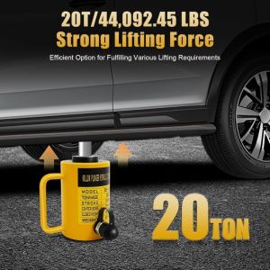 Cylindre hydraulique 20T avec course de 160 mm, cylindre creux &agrave; piston creux, cric et pompe &agrave; huile manuelle, cylindre hydraulique Ram pour