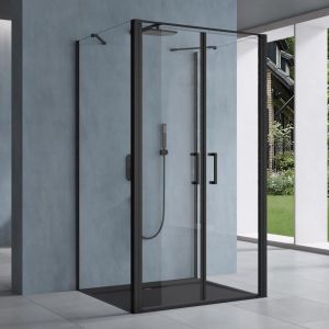 Cabine de Douche Rectangulaire 90x120x195cm Montage R&eacute;versible Paroi de Douche Design Ravenna66UK Forme u Verre Transparent de 8mm Traitement nano
