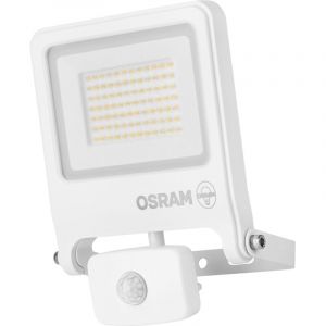 Projecteur led Osram endura flood pc 50 w avec capteur, blanc chaud 3 000 k, 5 000 lumens, projecteur IP44, détecteur pir, fonction crépusculaire 2-1