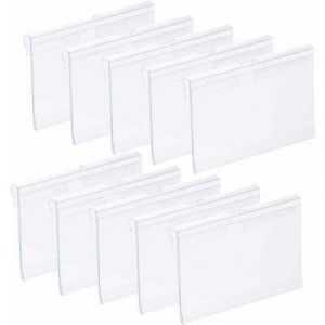 100Pcs Porte-&eacute;tiquette Transparent en Plastique, Porte-&eacute;tiquettes en pvc Supports d'&Eacute;tiquettes en Plastique Porte-&eacute;tiquette de Prix d'&eacute;tag&egrave;re pour