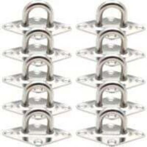 10 Pi&egrave;ces Fixation Anneau d'arrimage, Pontet INOX Oeil Plaques, Crochet d'arrimage Remorque Plaque Oeillet Acier Inoxydable 304 pour Fixer des