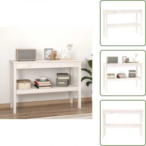 Table console Blanc 110x40x75 cm Bois de pin solide - Table Basse - Meuble Entr&eacute;e - Table Console Blanche - Table Design - Table Bois Pin