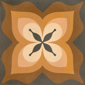 Carrelage gr&egrave;s c&eacute;rame effet carreau ciment POP TILE BETHEL 15x15cm 15x15 cm Brun - Satin&eacute; - bo&icirc;te de 1 m2