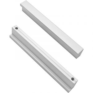 Largeight - 2x 90&deg;L Boutons de Porte Cuisine Chambre Armoire Porte Poign&eacute;es Bouton d'armoire Tiroir Tirette, 192mm, Alliage d'aluminium, Argent