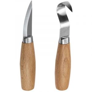 2 Pi&egrave;ces Couteau &agrave; Crochet de Sculpture sur Bois, Outils de Couteau &agrave; D&eacute;couper &agrave; la Cuill&egrave;re pour les Sculpteurs de Cuill&egrave;res Professionnels et les