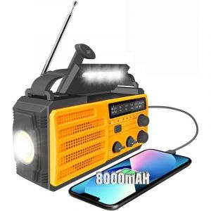 Radio Dynamo Survie Radio Solaire 3 Modes de Recharge Radio Dynamo avec 8000mah Power Bank/Sos Alarm/Lampe De Lecture 1W ,Vous Pouvez Brancher Des