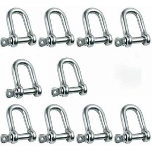 M5 Manille inox Droite Bracelet Acier Inoxydable，（10pcs）