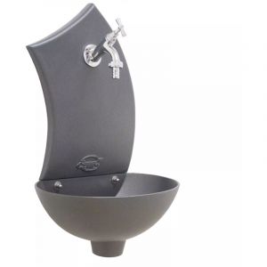 Fonderia Bongiovanni - Fontaine murale modèle Pinta pour jardin potager avec or sans robinet au choix : avec robinet ent laiton chromèe