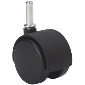 Roue double plastique noir 40mm pointe 6x24mm 1-0441 Alex