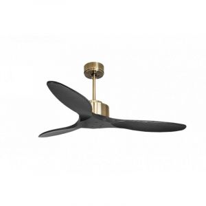Klassfan - Modulo de Super destratificateur et ventilateur dc 132 cm Laiton pales bois noir sans Lumi&egrave;re 25 &agrave; 40 m&sup2;