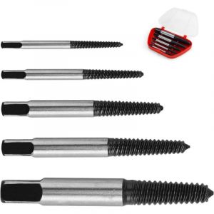 RHG Extracteur de Vis, 5 Pi&egrave;ces Kit Extracteur de Vis Cass&eacute;e, Tourne a Gauche Extracteur de Boulon, Traitement de trempe, Extracteur Vis pour Vis et