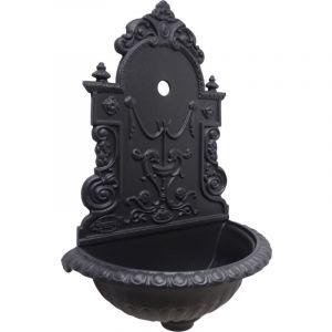 Fonderia Bongiovanni - Fontaine murale en fonte grise Granada pour mur de balcon de jardin de maison sans robinet