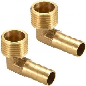 Raccord cannelé laiton cannelé 90° coude 12mm cannelé x1/2" G tuyau extérieur 2pcs