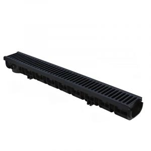 First Plast - Pack Caniveau Noir pp pratiko série 130XL Bas 130 x 1000 mm + deux Grilles b-tek C250 (trafic lourd) + 2 blocages en métal