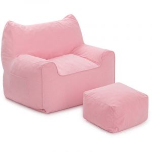 Pouf adulte avec repose-pieds, accoudoirs et garnissage - Grand pouf en forme de chat, pouf d'extérieur confortable, fauteuil de sol idéal pour le