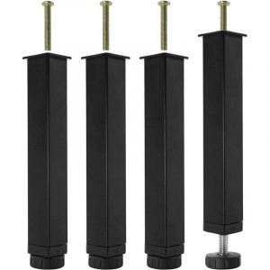 Lot de 4 Pieds pour Sommier à Lattes Métal Pied de Lit à Visser,Hauteur réglable de 0-20 mm,Pied pour Sommier Liaison Pied de Support de Lit Pieds de