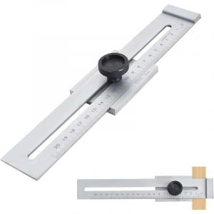 CCYKXA trusquin, port&eacute;e de 200 mm, trusquin en acier inoxydable, trusquin de menuisier, trusquin de pr&eacute;cision, outil de mesure pour le travail du bois