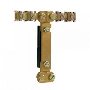 Barrette de coupure &eacute;quipotentielle cuivre 110x125x25mm pour fil circuit terre principal &Oslash; 6mm &agrave; 12mm SIB ADR P04390