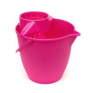 Seau de nettoyage 10l rose rose ovale Seau d'essuyage avec presse Seau &agrave; eau plastique