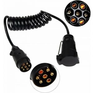 Cyslmuk - 2M C&acirc;bles d'extension pour remorques C&acirc;blage Prise Caravane Rallonge spirale c&acirc;ble pour v&eacute;hicules