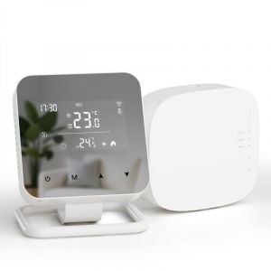 Thermostat sans Fil programmable quotidiennement avec r&eacute;cepteur,Tuya Thermostat Connect&eacute; WiFi pour chaudi&egrave;re Compatible avec Alexa et Google Home