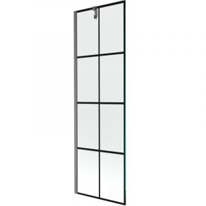 Mexen - Paroi de baignoire Next 1-volet 60 x 150 cm, motif noir, gris canon bross&eacute; - 895-060-000-00-77-66