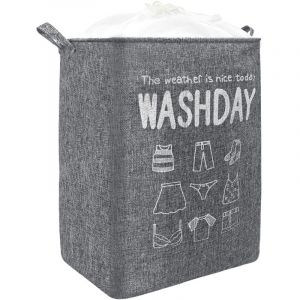 20.9 in 72L Panier &agrave; Linge Pliable Grande avec Poign&eacute;e Corbeille a Linge Rectangulaire avec Fermeture &agrave; Cordon Tissu Impermeable Panier de Rangement