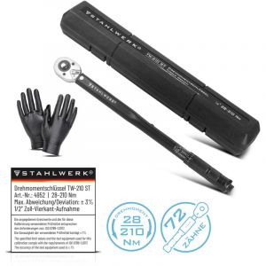 Stahlwerk - Clé dynamométrique TW-210 st 28-210 Nm 1/2' pouce avec échelle micrométrique