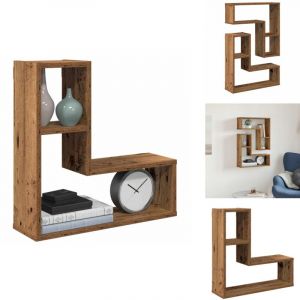 Vidaxl - tag&egrave;res cube murales 2 pcs vieux bois 50x15x50 cm - &Eacute;tag&egrave;re Murale Cube - &Eacute;tag&egrave;res Murales Cube - Stockage En Forme De Cube - &Eacute;tag&egrave;re En