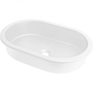 Vasque &agrave; encastrer en granit ovale finition alb&acirc;tre 58,8x39 cm - Delia