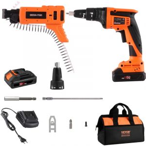 Mophorn - vevor Visseuse a Placo Alimentation Automatique, 20 v Maximum, Kit de Visseuse sans Fil pour Plaque de Platre, 4200 tr/min, avec Batteries,