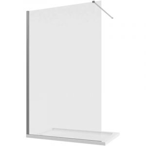 Parama - Paroi de douche de plain-pied 120 cm Profilés en aluminium chromé Verre transparent 8mm avec traitement anti-calcaire Ajustable 117-119cm