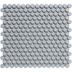Mosa&iuml;que de gr&egrave;s c&eacute;rame VENICE PENNYROUND - Bleu Ciel - bo&icirc;te de 0.93 m2