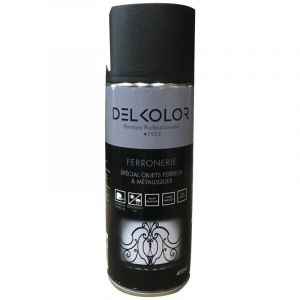 Delkolor Peinture Spéciale Ferronnerie en Aérosol - 400ml Couleur: NOIR