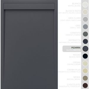 SOULBATH Receveur de Douche -R&eacute;sine -Gel Coat -Texture Lisse/Pierre -Antid&eacute;rapant -Couleur Ardoise 150x90 Extra plat 3Cm Conception Minimaliste