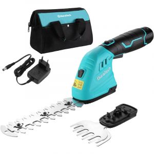 Cisaille Sculpte-Haie Electrique, Taille-Herbes sans Fil 12V, Taille Haie Batterie 2000mAh, 2 Lames, Cisaille a Gazon Léger pour Coupe, Elagage, avec