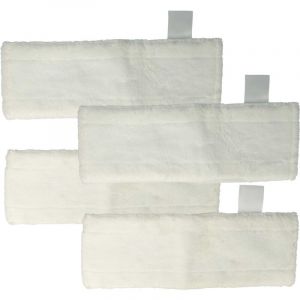 Vhbw - 4x Housses de rechange compatible avec K&auml;rcher sc 5 EasyFix Premium, sc 5 EasyFix Iron nettoyeur &agrave; vapeur, balai vapeur - microfibre, blanc