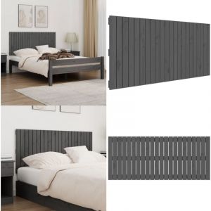 Tête de lit murale Gris 140x3x60 cm Bois massif de pin - Tête De Lit Murale - Tête De Lit Bois - Tête De Lit Grise - Literie - Décoration Chambre