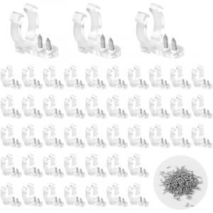 Parkside - 50PCS Cavalier Cable Electrique Transparent Cristallin, Clips Câble avec Clou Rond, Range Fixation Electrique