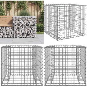 Vidaxl - Panier de gabions argenté 70x70x65 cm fer galvanisé - Jardiniere Gabion - Bordure Jardin - Décoration Extérieure - Planter - Pot Métallique