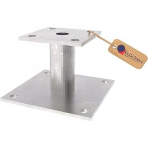 Lot de 12 Support de poteau double platine galvanis&eacute; &agrave; chaud 100 x 100 x 100 mm &ndash; fixation bois et b&eacute;ton &ndash; GeZu Impex