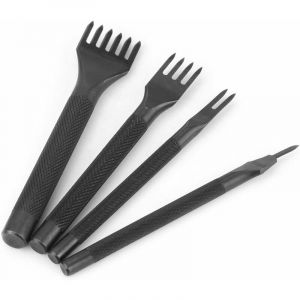 4pcs Outils De Couture De Poinçon De Trou En Cuir Pour Outils Perforatrice Artisanat Du Cuir Griffe Perforateur Trou Couture(Dents De 1+2+4+6 )