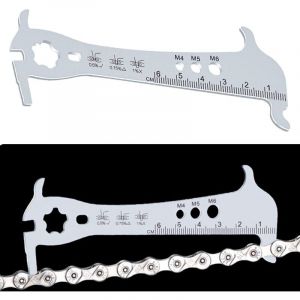 D'usure Chaine de Vélo Indicateur 12,5 4.5 cm d'usure Outil Règle Réparation Inoxydable Jauge de Chaîne Vérificateur Indicateur d'usure pour