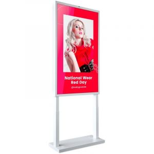 Barcelona Led - Totem vid&eacute;o publicitaire lcd de vitrine uhd 4K 55' - Android - - Blanc