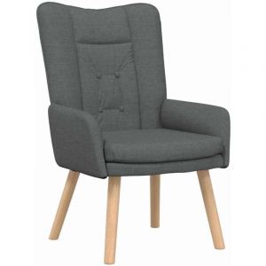 Fauteuil de Salon，Chaise，Fauteuil relaxant Gris fonc&eacute; 63 x 67 x 94 cm tissu CFW489333