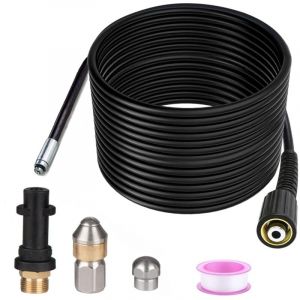 15m Déboucheur Canalisation Compatible avec Karcher Nettoyeur Haute Pression Déboucheur Canalisation Professionnel Compatible K2 K3 K4 K5 K7 180Bar
