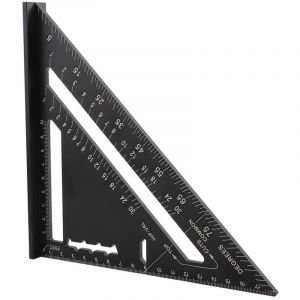 Equerre Menuisier Multifonctions 7 pouces,Triangle Métal Aluminium Règle Équerre Trusquin Guide Raporteur Angle 45 90 Degres/Outillage