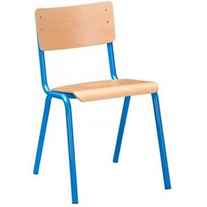 Chaise scolaire syllab Taille 6 - CM2/ Coll&egrave;ge /Lyc&eacute;e bleu - Lot de 2 - Maxiburo