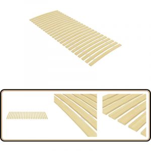 Sommier à lattes avec 24 lattes 80x200 cm - Sommier à Lattes - Lit Plateforme - Cadre De Lit Pliable - Bois De Peuplier - Sommier Double
