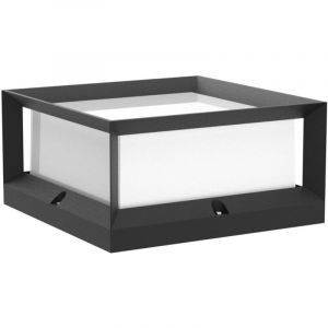 Lampe pilier d'extérieur LED Lampe pilier d'extérieur en aluminium Lampe de jardin étanche IP55, Lampe de jardin d'extérieur noire avec base carrée